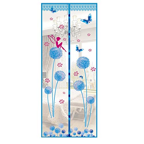 Magnetischer Fliegengitter-Türschutz, Netzvorhang, Magnet, Moskitonetz, Vorhänge halten Insekten fern (90 x 210 cm, blau) von Uministyle