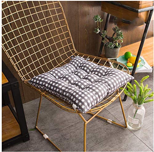 Uministyle 2 Stück gepolsterte Sitzkissen Stuhlkissen Stuhlkissen Sitzkissen für Esszimmerstuhl Sitzkissen Esszimmer Garten Küche Büro Stuhlkissen 40x40cm mit Bändern (Grau) von Uministyle