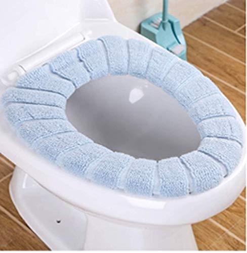 Uministyle WC-Sitzbezug-Set Badezimmer WC Sitz Deckel Abdeckung Pad Weiche Wärmer Matte Bezug Pad Kissen Waschbar Tuch WC Pads (Blau-1 Stück) von Uministyle
