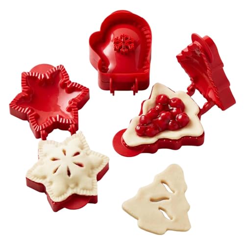 Umiocns Weihnachtliche One-Press Hand Pie Maker,Christmas Pie Maker,Christmas Pocket Hand Pie Mold,Pocket Pie Molds for Baking,Festive Elements Hand Pie Press Mold for Making Small Pizzas, Fruit Pies von Umiocns