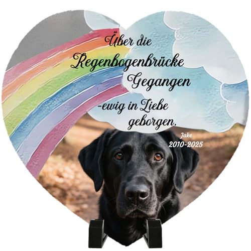 Umitive Individueller Grabstein für Haustiere - Personalisierte Gedenktafel mit Foto & Name - Hundegrab, Tierfriedhof Dekoration - Erinnerungsgeschenk für verstorbene Tiere (Style G) von Umitive