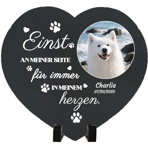 Umitive Individueller Grabstein für Haustiere - Personalisierte Gedenktafel mit Foto & Name - Hundegrab, Tierfriedhof Dekoration - Erinnerungsgeschenk für verstorbene Tiere (Style I) von Umitive