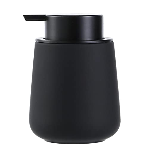 Seifenspender Schwarz Matt Umlaca Spülmittelspender,Nachfüllbarer Soap Dispenser Keramik 350ml,Großer Pumpenkopf für leichtes Pressen,Geeignet für Handseife,Shampoo,Duschgel,Küche,Bad von Umlaca