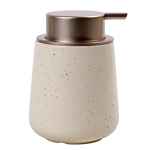 Seifenspender Beige Umlaca Spülmittelspender,Nachfüllbarer Keramik 350ml,Großer Pumpenkopf für Leichtes Pressen,Geeignet für Kinder,Spülmittel,Seifenmühle,Handseife,Waschmittel,Dusche,Küche von Umlaca