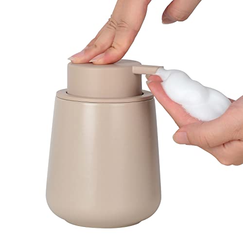 Seifenspender Umlaca Spülmittelspender,Nachfüllbarer Soap Dispenser Keramik 350ml,Großer Pumpenkopf für leichtes Pressen,Geeignet für Handseife,Shampoo,Duschgel,Küche,Bad Schaumseifenspender von Umlaca