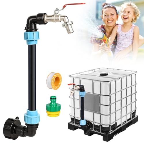 IBC Schwanenhals 3/4" Auslaufhahn, IBC Tank Zubehör, S60x6 Wasserhahn Absperrhahn 3/4 Zoll, IBC Adapter mit Schwanenhals Messing Wasserhahn, IBC Tank Schwanenhals, Wasserfass & IBC Container Zubehör von Umllpet