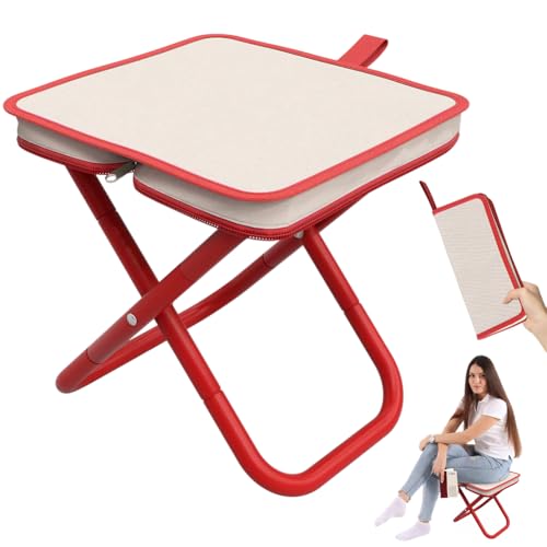 Umllpet Camping Hocker Tragbarer Klapphocker 26CM, Tragbarer Klapphocker mit Aufbewahrungsbeutel, Mini-Klapphocker und Leicht Sitz Falthocker Klappbar für Reisen Wandern Garten Angeln Strand (Rot) Umllpet Camping Hocker Tragbarer Klapphocker 26CM, Tragbarer Klapphocker mit Aufbewahrungsbeutel, Mini-Klapphocker und Leicht Sitz Falthocker Klappbar für Reisen Wandern Garten Angeln Strand (Rot) von Umllpet