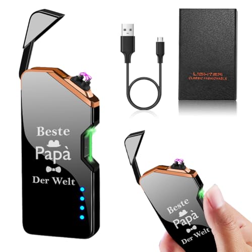 Umllpet Elektronische Feuerzeug für Papa, Geschenke für Papa, USB Aufladbar Feuerzeug mit Beste Papa der Welt Gravur, Feuerzeug Geschenke für Papa Vater Männer zum Ramadan Ostern Geburtstag Vatertag von Umllpet