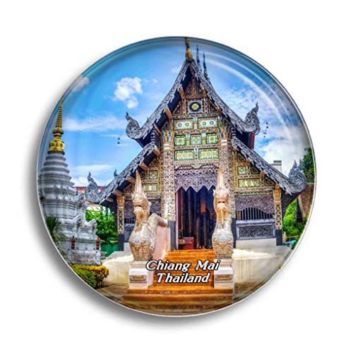Kühlschrankmagnet, Thailand, Chiang Mai, Altstadt, Glasmagnete für Kühlschrank, Souvenirs, niedlicher Kristallmagnet, Dekoration für Whiteboard, Büro, Zuhause, Geschenk von Umsufa