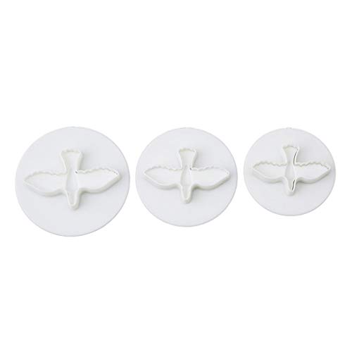 3 Stück/Set DIY Tauben Fondant Kuchen Dekorieren Plunger Sugarcraft Kekse Ausstecher Form Backwaren Werkzeuge bequem und umweltfreundlich von Un-brand