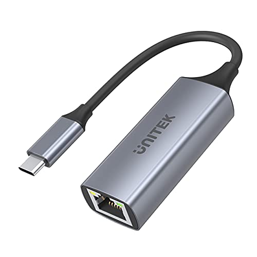 Unitek USB-C zu Gigabit Ethernet Adapter │ USB typ C auf RJ45 LAN Ethernet 10/100/1000 Mbps Konverter│ USB 3.0 5 Gbps │ Aluminium, Kabel 12 cm │ Neztwerkadapter für Win, Mac, Linux│Plug&Play von UNITEK