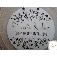 Handmade Türschild Familie - Personalisiert Mit Namen Holzschild Graviert von UnVergleichlichesDE