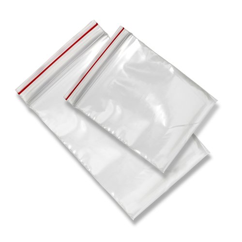 Unbekannt (100 Stück) 300 x 400 mm - 30 x 40 cm - wiederverwendbare Beutel wiederverschließbar Kunststoff klar wiederverschließbar Grip Selbstklebender Mini Poly Zip Lock mit Loch zum Aufhängen von PLAST