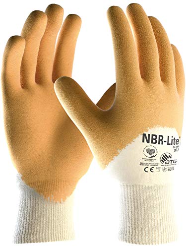 (12 Paar) ATG Handschuhe 24-985 Nitril-Handschuhe NBR-Lite 12 x beige/gelb 8 von Unbekannt