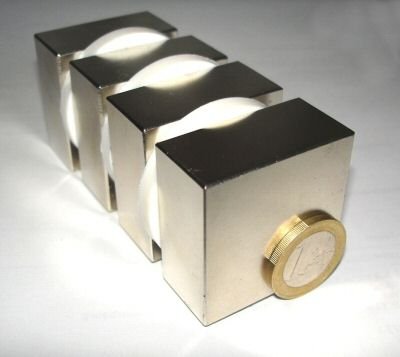 1 Neodym-Supermagnet 40 x 40 x 20 mm - Zugkraft ca. 70 kg ! von Unbekannt