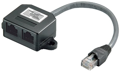 10 Stück, Wentronic Adapter (RJ45 Stecker auf 2x RJ45 Buchse) schwarz von Unbekannt