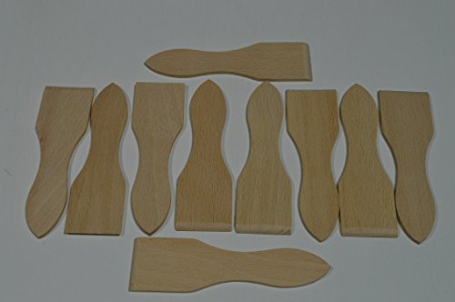 Unbekannt 10 Stück Raclette Schaber Spachtel (ca. 13 X 3,8 cm) aus Buchenholz von Unbekannt