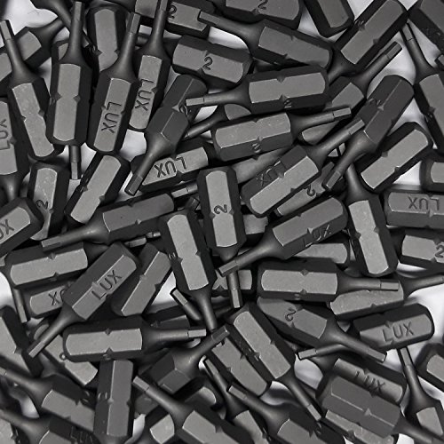 100 Stück Bits SW2 Schrauberbits Innen Sechskant Stahl S2 Bit 25mm 1/4" Aufnahme von Unbekannt