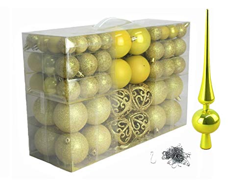 100 Weihnachtskugeln Gelb mit Spitze und 100 Metallhaken Christbaumschmuck 100 Weihnachtskugeln Gelb mit Spitze und 100 Metallhaken Christbaumschmuck von unbekannt