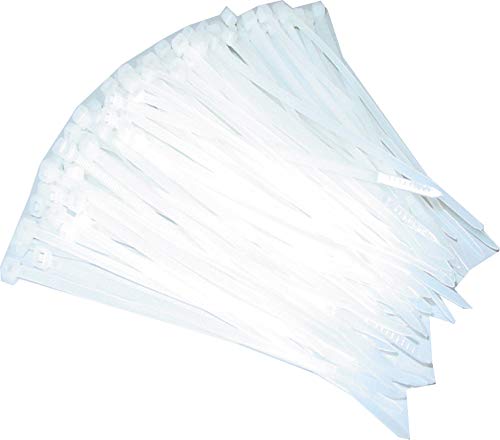 100Stück, 142mm x 3,6mm, Kabelbinder, weiß natur, 14cm lang, KB2 von Unbekannt