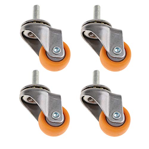 2,5 cm Lenkrollen mit M6-Gewindebolzen für Industrie-Trolleys – 4 Stück, 2,5 cm von Unbekannt
