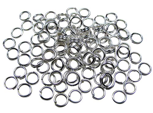 200 Spaltringe, 4mm, Ösen, silberfarben hell, Spiralringe, Ösen, Schmuck machen von Unbekannt