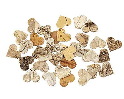 195 STK Deko Birkenherzen 2,5cm Birke Rinde Herzen aus Birkenrinde Rindenherzen Birkenherzen Streuteile Dekoherzen Tischdekoration Streu Herzen Holz Streuherzen Hochzeit Landhaus Holzherzen von RiloStore