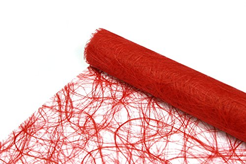 Unbekannt 25 m x 30 cm Sizoweb® Vlies Original Tischband Tischläufer feuerrot leuchtrot hellrot rot für Hochzeit, Weihnachten von Unbekannt