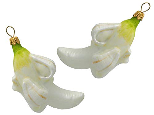 2X Bananen Glas Christbaumschmuck Deko Adventskranz Baumschmuck Tischdeko von Unbekannt