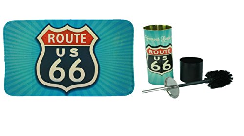 unbekannt 2teilige Badgarnitur Route 66 Badematte mit WC-Bürste von unbekannt