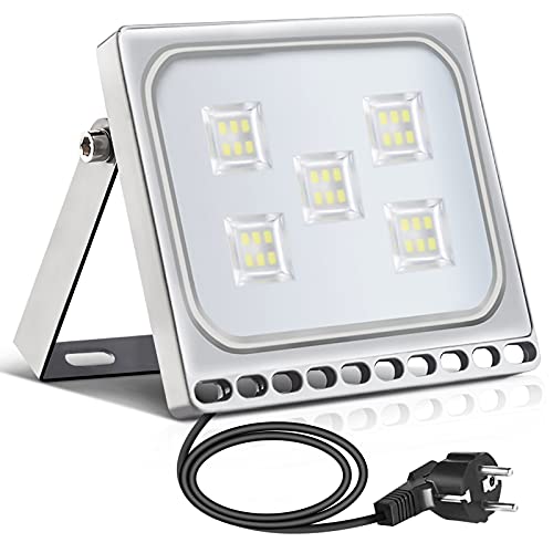 Papasbox 30W LED Flutlicht Flutlichtstrahler Strahler Scheinwerfer, LED Außenstrahler mit Stecker Wasserdicht IP65, Kaltweiß 6000K Baustrahler, Außenbeleuchtung für Garten, Garage, Hotel von papasbox