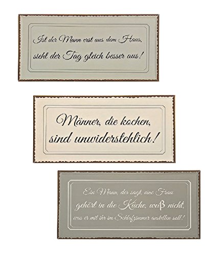 3er Set Metall Wandbilder 40 x 20 Schilder lustige Sprüche Männer von unbekannt