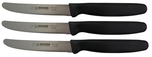 3x Giesser Messer Allzweckmesser 11 cm Klingenlänge mit Wellenschliff - Profimesser von Unbekannt