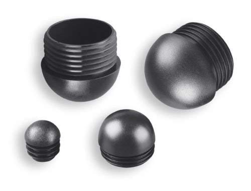4 Gleiter/Stopfen mit Lamellen, Kunststoff, schwarz, Rundkopf, für runde Rohre (40mm) von OL