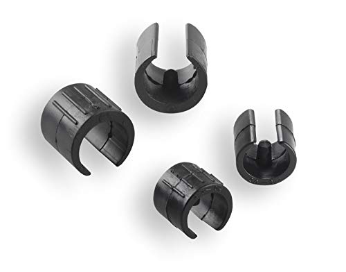 4 Stuhlgleiter Freischwinger mit Zapfen, Schwarz - Klemmschalengleiter aus Kunststoff für runde Rohre in verschiedenen Größen (WSP18-20) von OL
