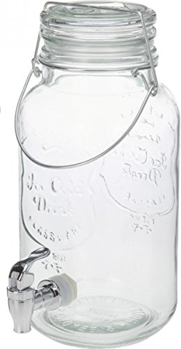 Vintage Coconut TP-8711295730511_76888_Vendor Vorratsdose mit Hahn, Glas, Nicht anwenden, 14x14x32 cm von Vintage Coconut