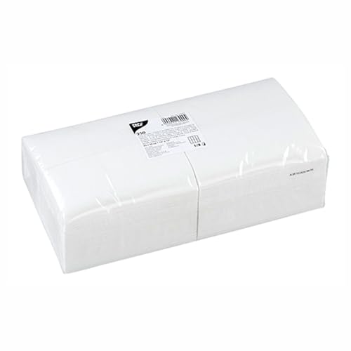 PAPSTAR 1 Karton = 4x250 Servietten, 2-lagig 1/8-Falz 33 cm x 33 cm Weiss 17999 von PAPSTAR