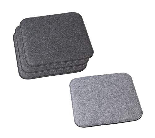 4 x Filz Sitzauflage zum Wenden Grau Anthrazit 35 x 35 cm von unbekannt