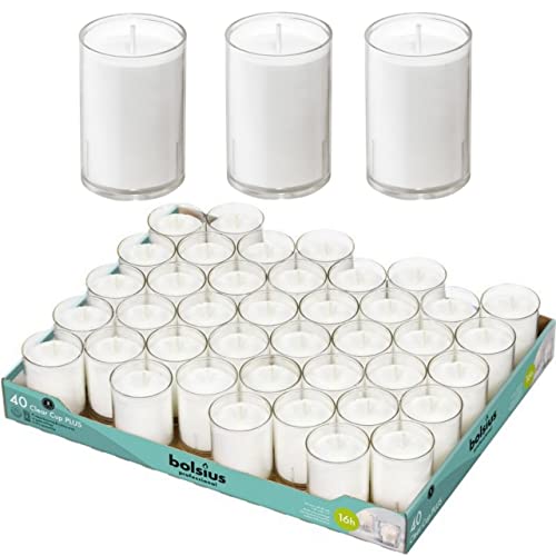 40 Stück Bolsius ReLight Clear Cups Kerze im transparenten Behälter 49/42 (16 Stunden) von Unbekannt