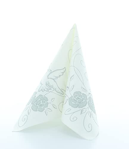 Unbekannt 50 Servietten, stoffähnlich, Airlaid 1/4-Falz 40 cm x 40 cm Hochzeit Hellgrau Silber Tauben Verlobung Unbekannt 50 Servietten, stoffähnlich, Airlaid 1/4-Falz 40 cm x 40 cm Hochzeit Hellgrau Silber Tauben Verlobung von Unbekannt