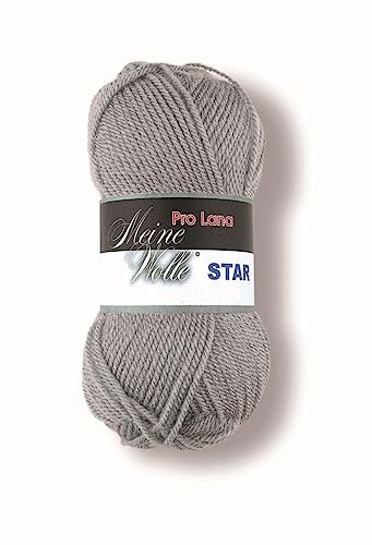 50 g Pro Lana Star, Fb. 95 grau, ca. 135 m Lauflänge, 100% Polyacryl von Prolana