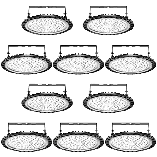 papasbox 10 Pack 500W LED UFO Industrielampe Hallenstrahler, LED Hallenleuchte Industrial Strahler Kronleuchter Werkstattlampe Hallenbeleuchtung, Kaltweiß 6000-6500K, Abstrahlwinkel 120° von papasbox