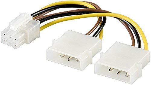 Unbekannt 6 poliges Grafikkarten-Stromkabel Adapter Strom Kabel PCIe PCI-E PCI Express PEG (3X PC-Stromkabe) von Unbekannt