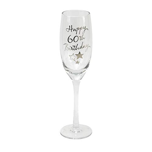 Champagnerflöte, zum 60. Geburtstag, Stern-Motiv von Widdop and Co