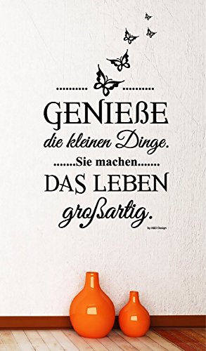 A&D Design - WANDTATTOO Sprüche/Zitate ***Genieße die kleinen Dinge...*** Größen.- und Farbauswahl! (45cm x 78cm, dunkelgrau) von Unbekannt