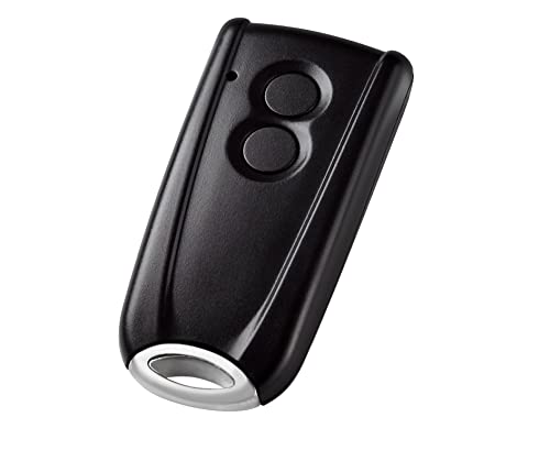Berner Mini Handsender RSC2 (2 Tasten, Frequenz 433MHz, Fernbedienung für Garagentorantriebe, inkl. verchromtem Schlüsselring, schwarz) 437681 von Berner Torantriebe