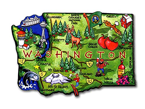 ARTWOOD MAGNET - WASHINGTON STATE MAP by Classic Magnets ARTWOOD MAGNET - WASHINGTON STATE MAP by Classic Magnets von Classic Magnets