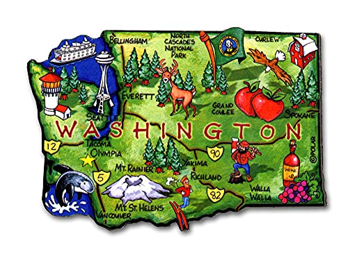 ARTWOOD MAGNET - WASHINGTON STATE MAP by Classic Magnets von Unbekannt