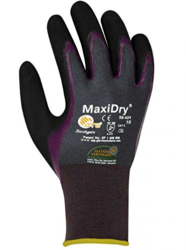 ATG Handschuhe 56-424 Schutzhandschuhe MaxiDry lila/schwarz 10 (XL) von ATG