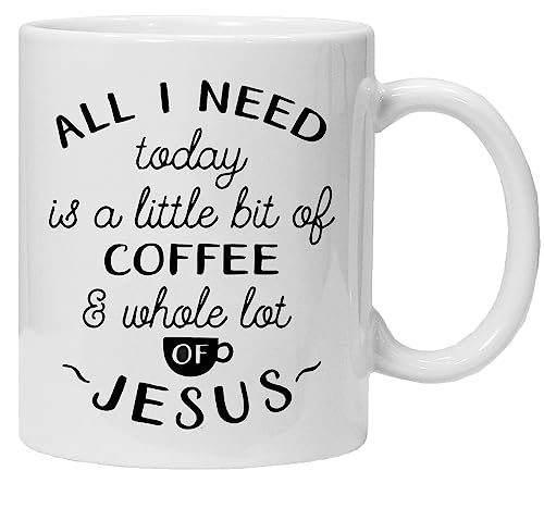 Acen Little Bit Whole Lot of Jesus Tasse, Keramik, 313 ml, Weiß, 9 x 9 x 9 cm, MUG217 von Acen Merchandise